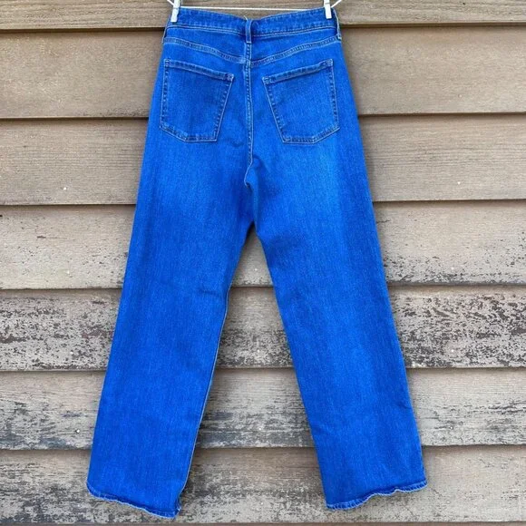 Old Navy Womens High-Rise Wow Wide Leg Jeans Size 4 Blue Denim Cotton Blend - Picture 4 of 13